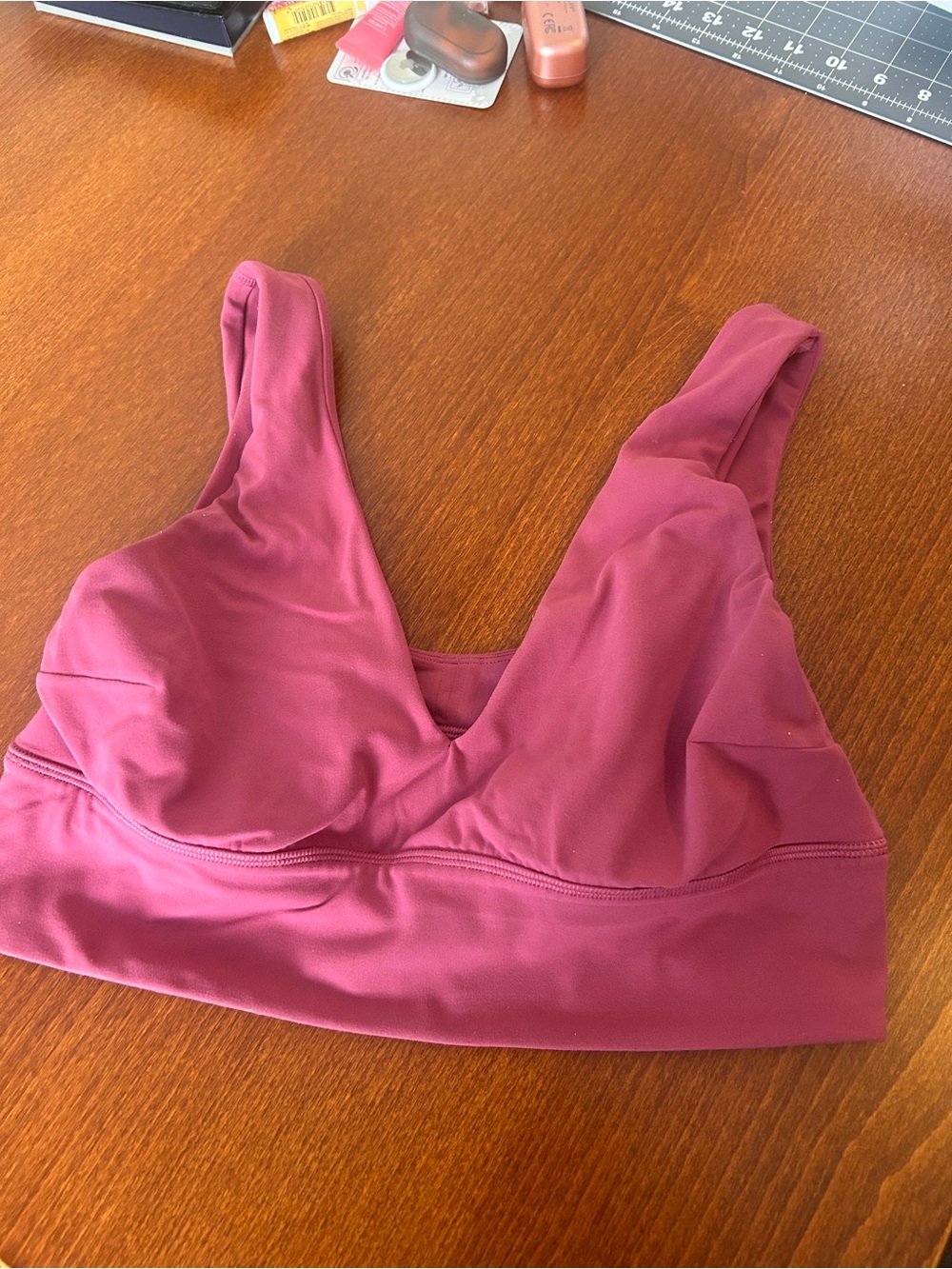 Lululemon Pink Longline V-Neck Sports Bra Size 10